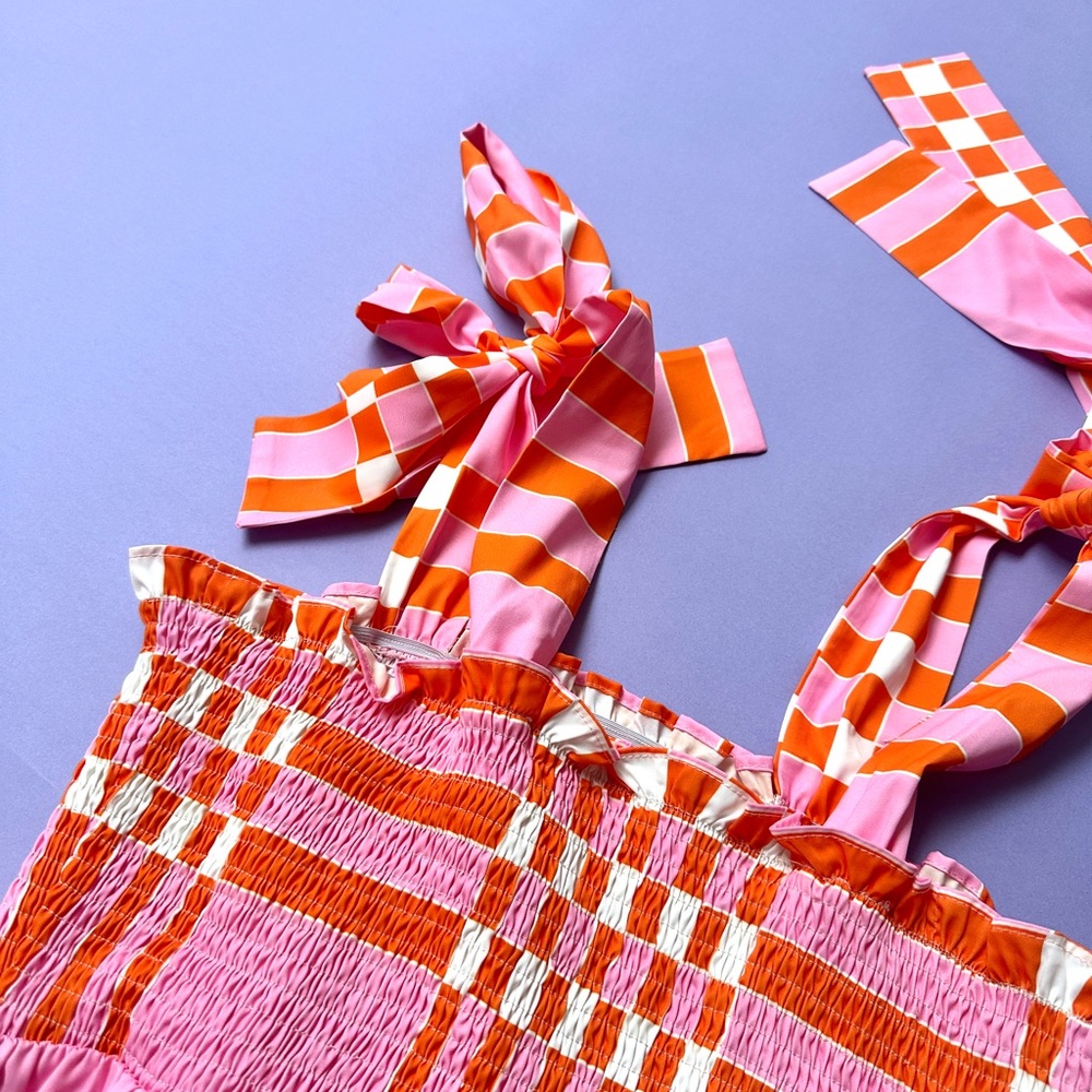 Colorful Striped and Checkered Dress - Picture 3 of 3